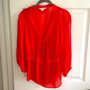 Sheer Orange BCBG top